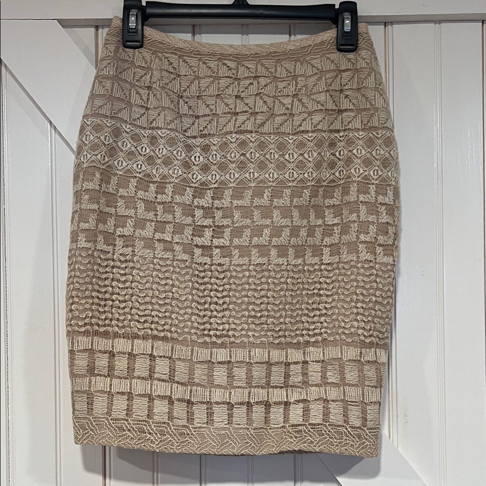 Beige Patterned Skirt